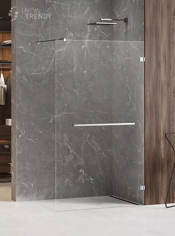 New Trendy Avexa Kabina Prysznicowa Walk-In U 100x200 cm Szkło Przezroczyste 6 mm (EXK-2518)
